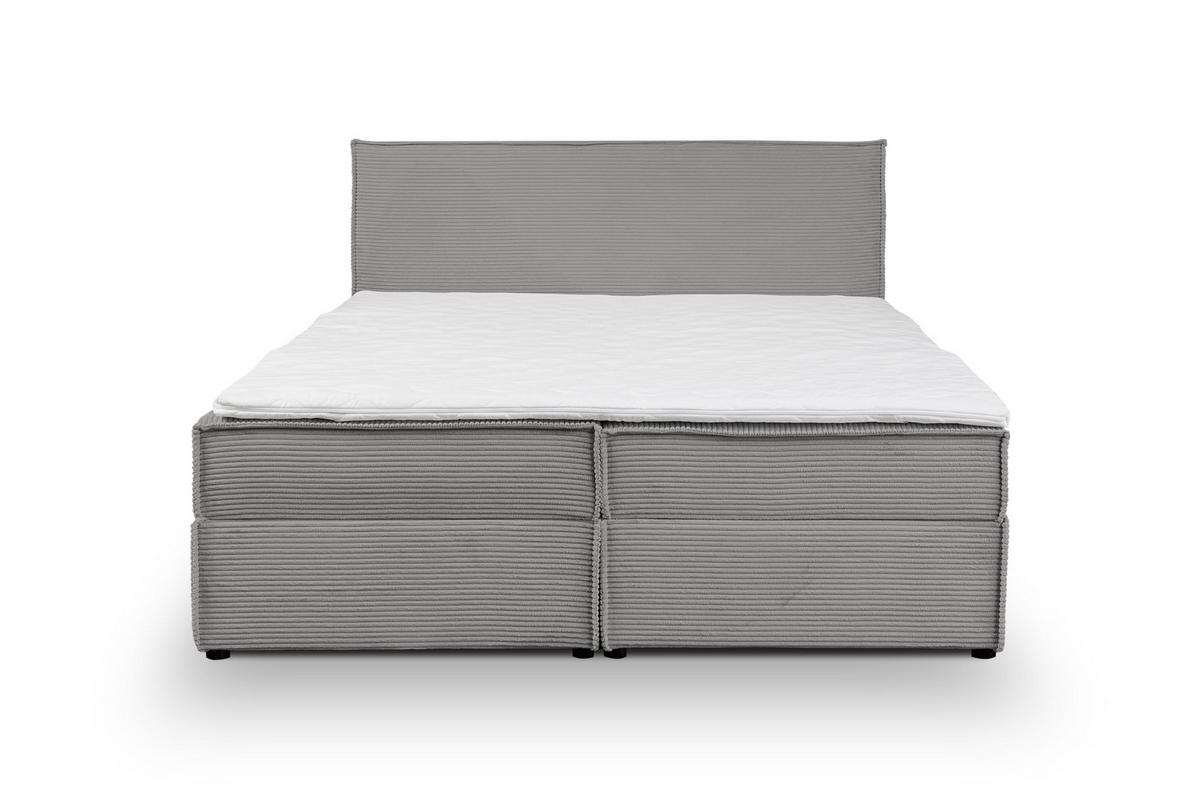 BOXBETT GLORIA mit Bettkästen H2/H3 Matratze 160 x 200 cm - Grau, Holzwerkstoff (160/200cm) - VENASI MÖBEL