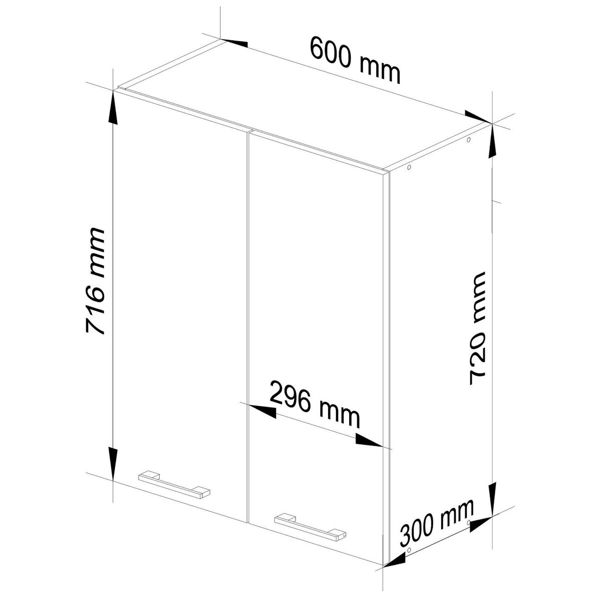 HÄNGESCHRANK Weiß, Graphit Grau 72/60/30 - Dunkelgrau/Weiß, Holzwerkstoff (60/72/30cm) - RAUMHIRSCH FURNITURE