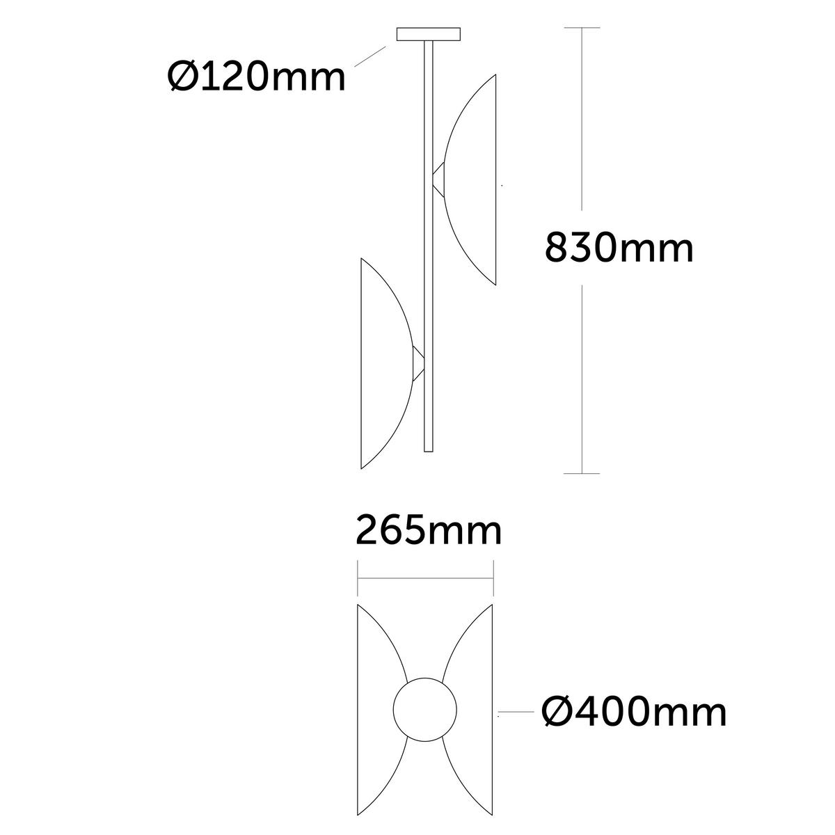 DECKENLEUCHTE - Blau, Metall (40/40/83cm) - Lumicom