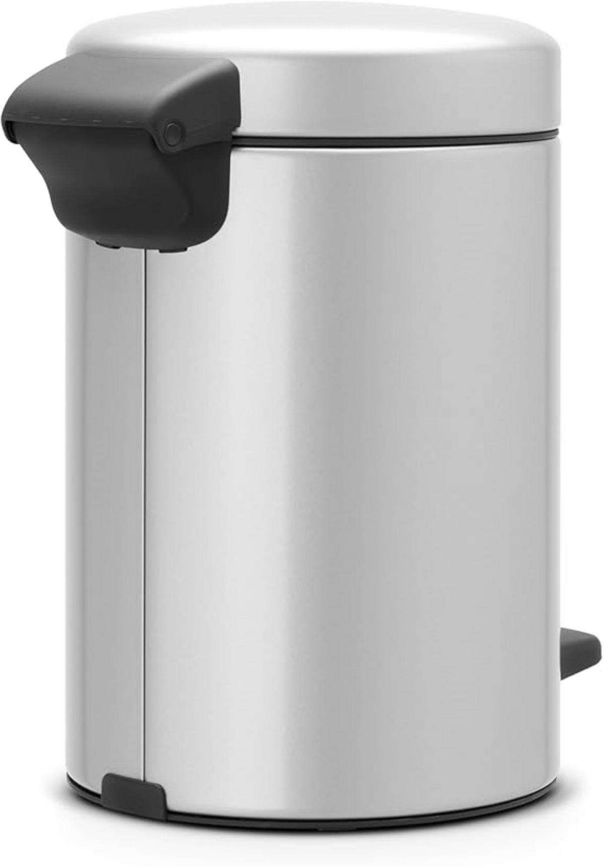 MÜLLEIMER klassisch Mit Soft Verschluss 3 Liter 26,4 x 16,8 x 23,5 cm Metall Metallik Grau - Grau, Metall (16.8/26.4/23.5cm) - PROREGAL