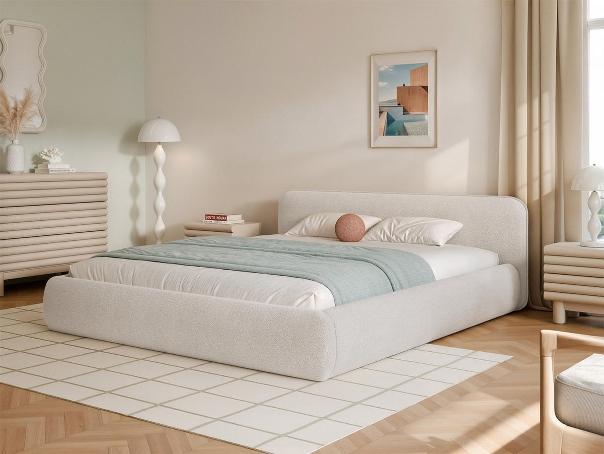 POLSTERBETT Taftan 180x200 cm, Weiß - Weiß, Textil (200/180cm) - Fedve