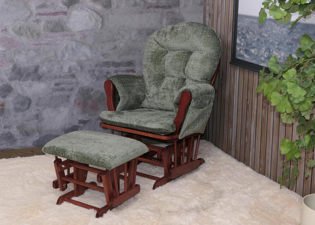 RELAXSESSEL Grün, Braun - Braun/Grün, Textil (75/100/71cm) - MCW