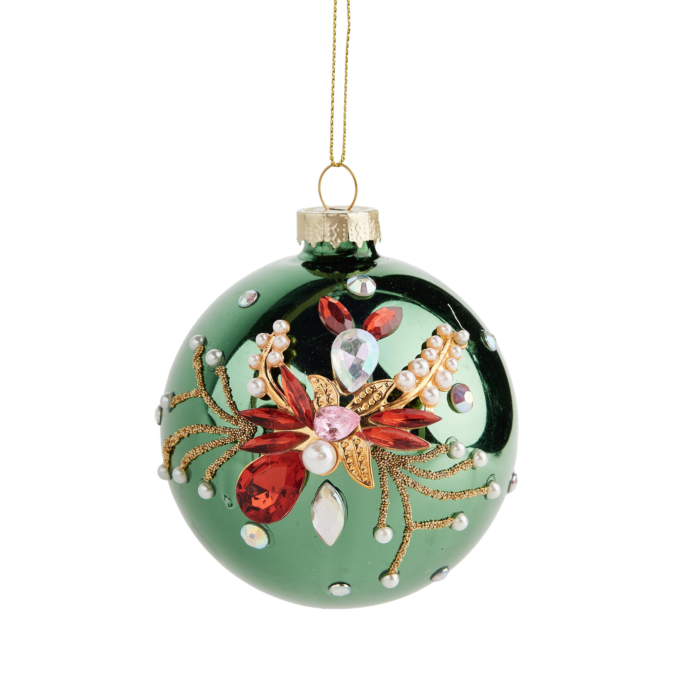 WEIHNACHTSKUGEL Glas CRISTINO, Ø80 mm, Grün, Christbaumkugeln, Weihnachtsdeko Xmas, Christmas Deko - Grün, Glas (8/8/8cm) - home&you