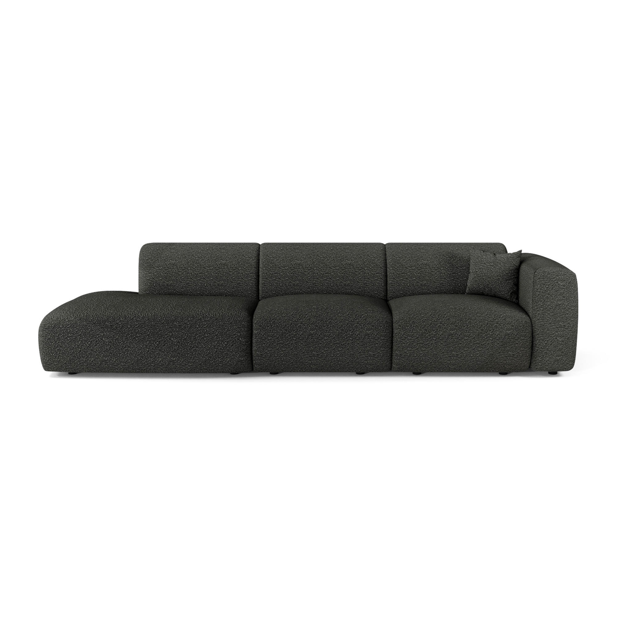 SOFA 5-SITZER Bouclé-Stoff Dunkles Anthrazit 310cm - Anthrazit, Textil (310/73/96cm) - Sia Home