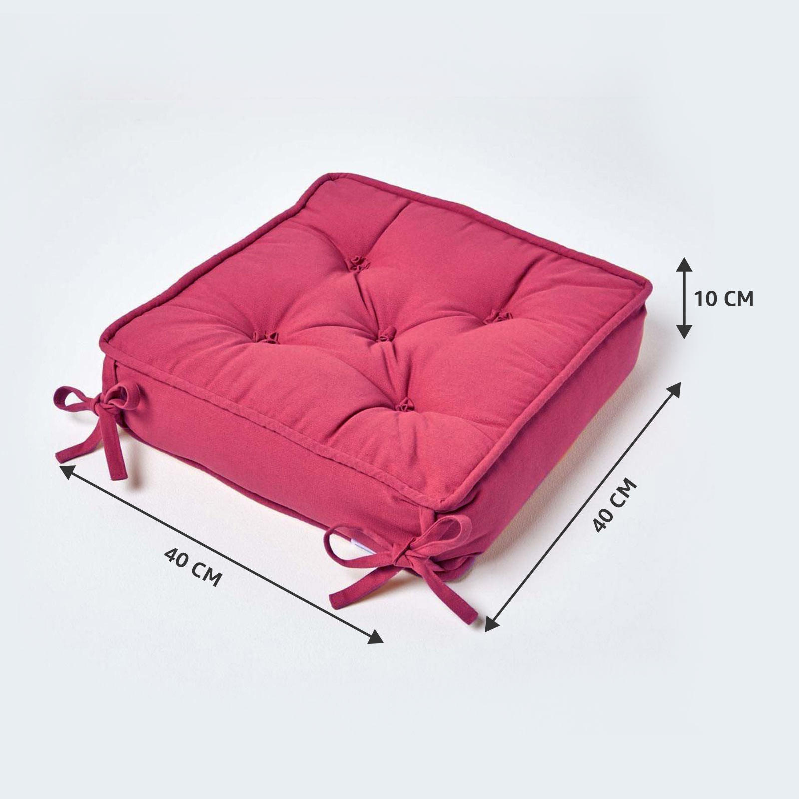 SITZKISSEN rot 40/40/10 cm – Stuhlkissen Baumwolle - Rot, Textil (40/40/10cm) - Homescapes