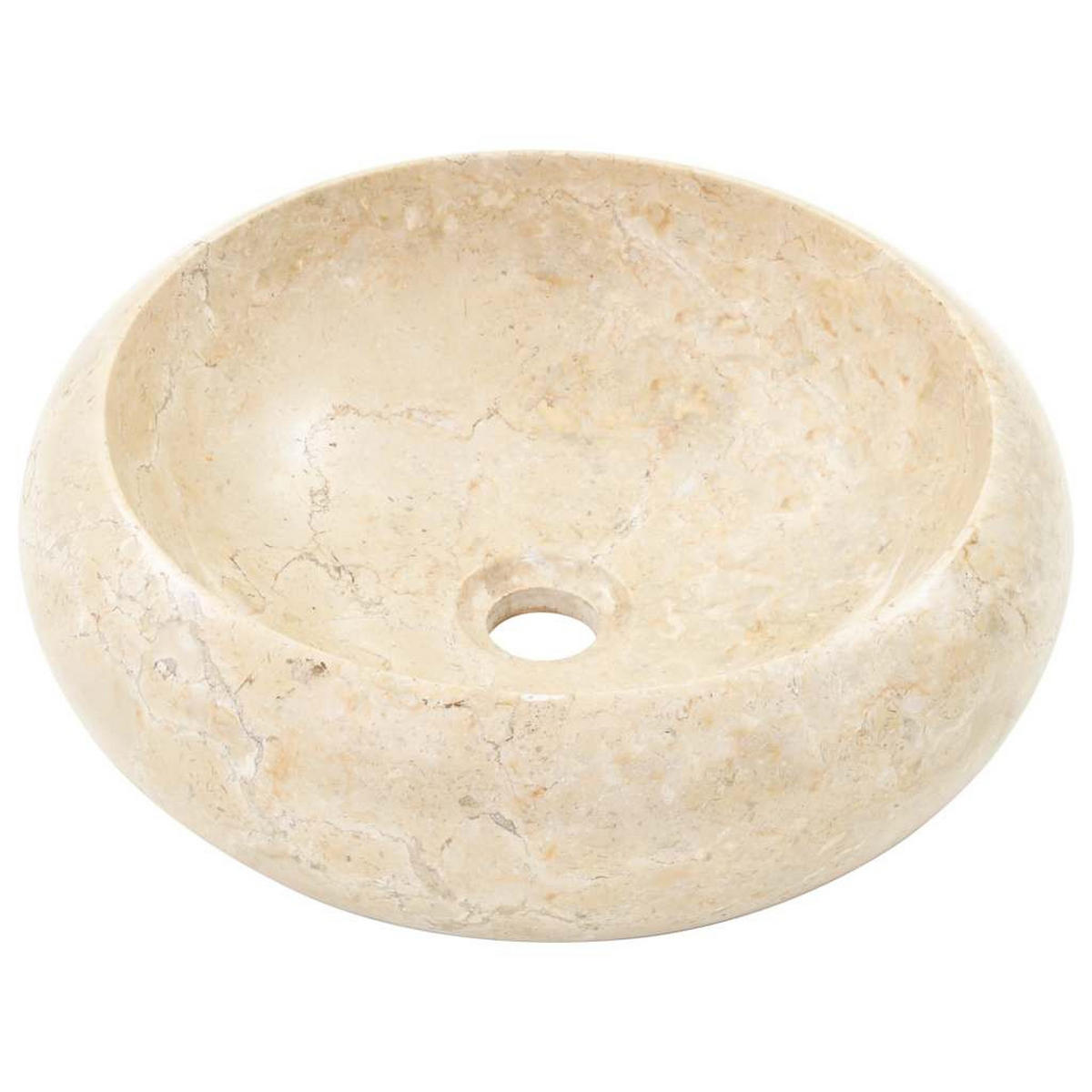WASCHBECKEN 40/12 Cm Marmor Creme - Creme, Stein (40/12/40cm) - vidaXL