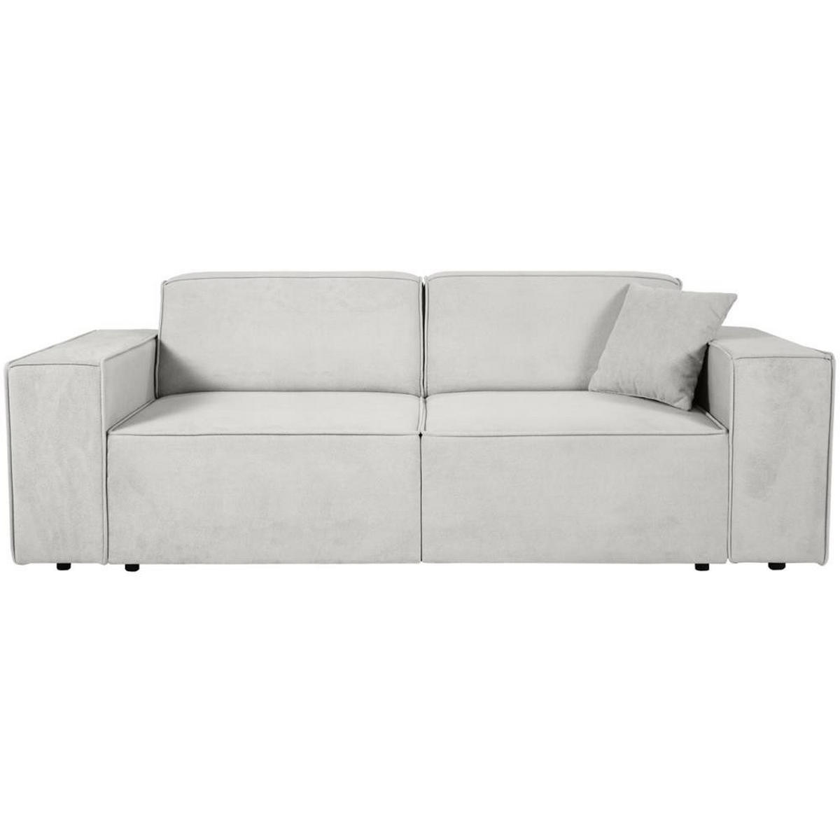3-SITZER SOFA Pedro ohne Schlaffunktion hellbeige - Beige/Schwarz, Textil (215/75/88cm) - Beautysofa