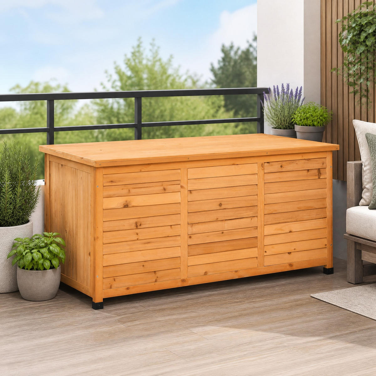 GARTENKOMMODE 127/60/56 cm Gelb aus Holz mit Stauraum - Gelb, Holz (56/60/127cm) - OKMYHOME