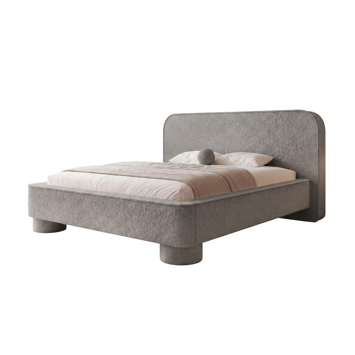 POLSTERBETT SALNUK 200x200 cm, Taupe - Taupe, Textil (200/200cm) - Fedve