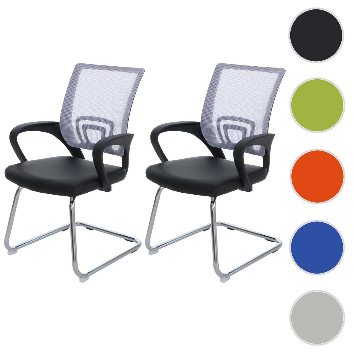 KONFERENZSTUHL Weiß 2er-Set - Weiß, Kunststoff (57/92/59cm) - MCW