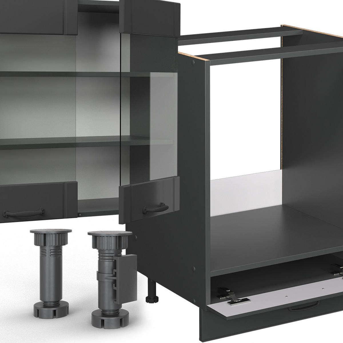 KUCHYŇSKÝ KOUT Fame-Line Tmavě šedá - tmavě šedá, kompozitní dřevo (300/81.6/60cm) - Vicco