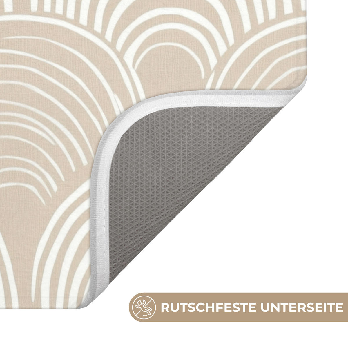 KOUPELNOVÁ PŘEDLOŽKA Vlny - Textura - Béžová 60x120 cm - kašmírová, textil/plast (60/120cm) - OnlyWow