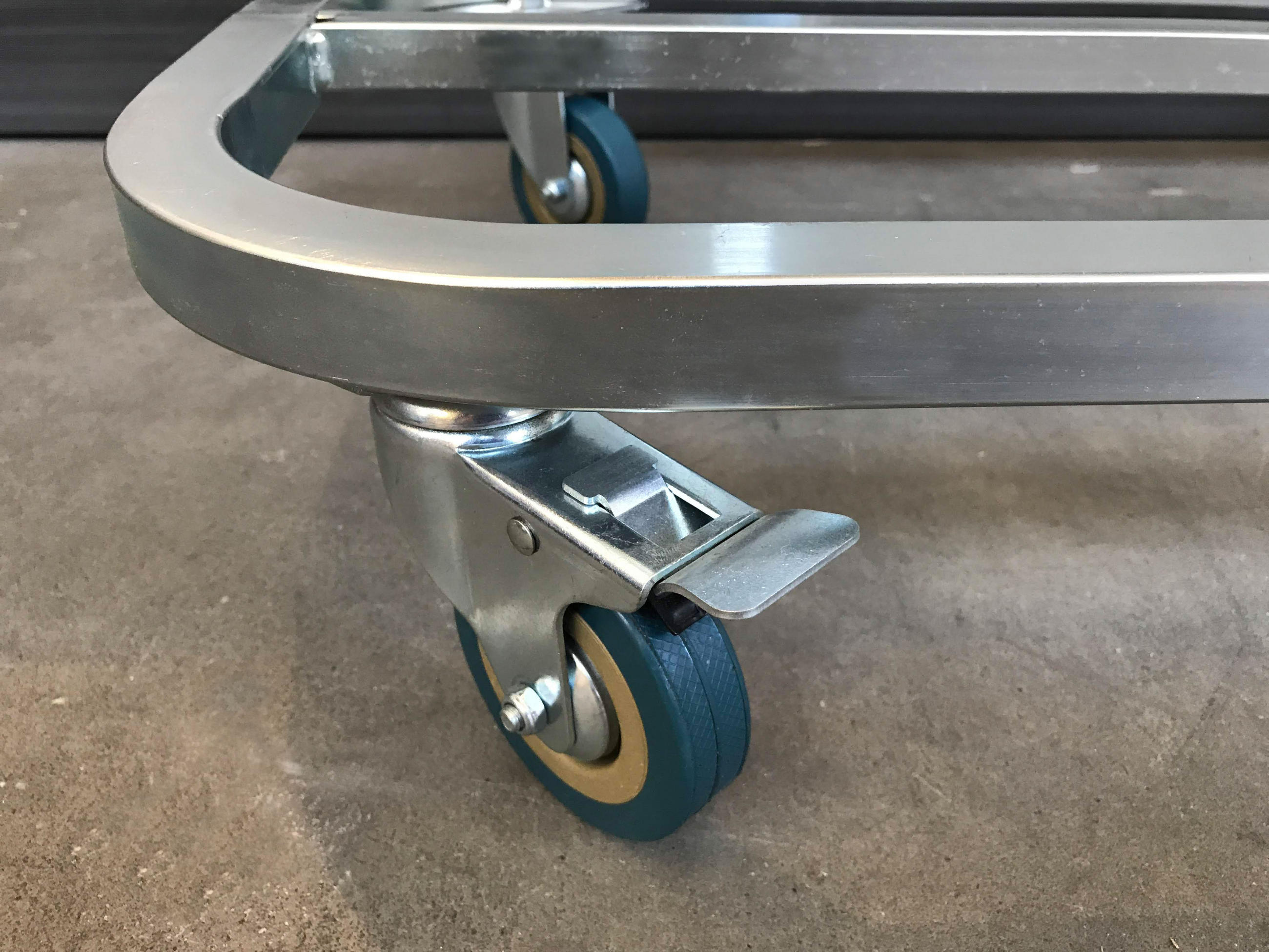 ROLLBARER Doppel-Müllsackständer mit 4 Rollen verzinkt - Silberfarben, Metall (80/96/43cm) - QUICK STAR