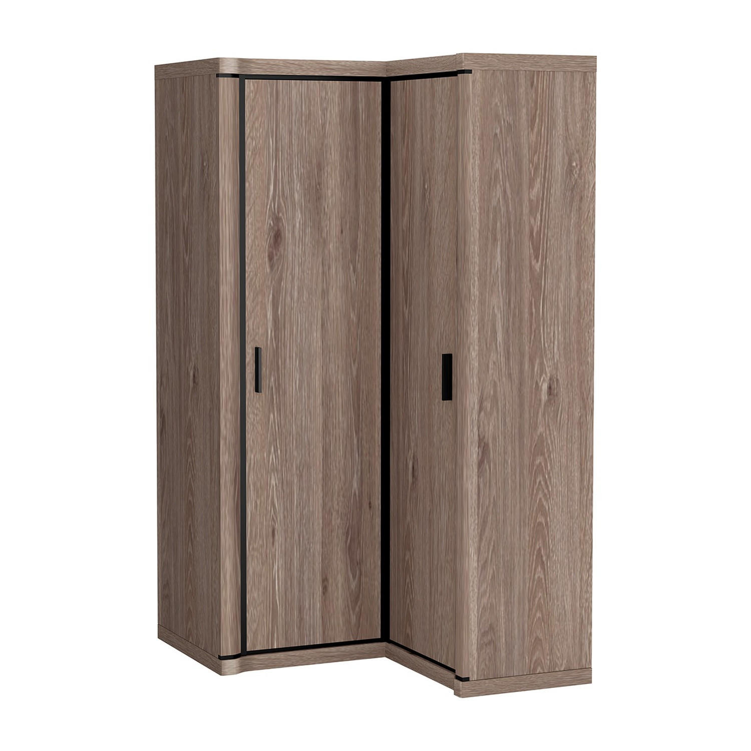 Koseto Eckkleiderschrank Trüffeleiche 100x192x114 cm