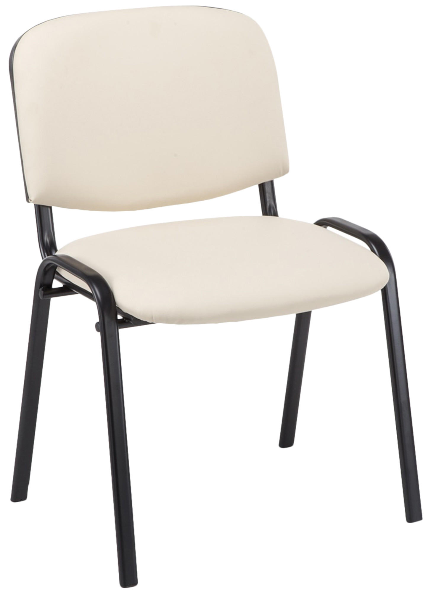 BESUCHERSTUHL Lederlook creme - Creme/Schwarz, Textil/Metall (53/83/53cm) - CLP
