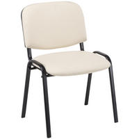 BESUCHERSTUHL Lederlook creme - Creme/Schwarz, Textil/Metall (53/83/53cm) - CLP