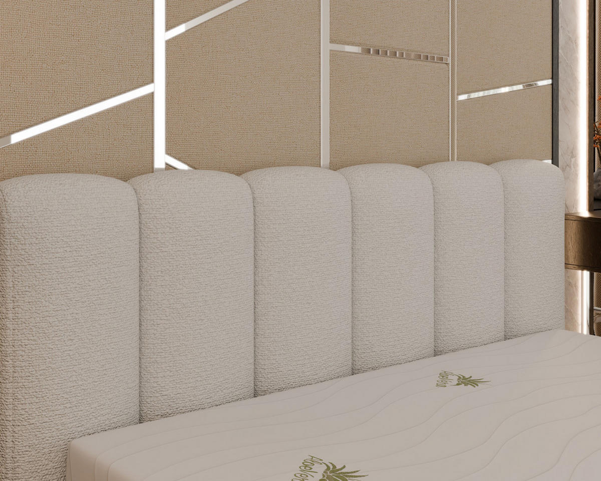 POLSTERBETT Zaira 180x200cm – Elegantes Polsterbett für modernen Wohnstil , ohne matratze, cappuccino - Cappuccino, Holz (160/200cm) - Homesy