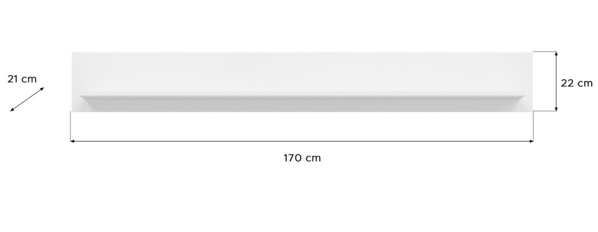 WANDBOARD weiß 170 cm Wandregal mit Rückwandpaneel, Bücherregal - Weiß, Holzwerkstoff (120/22/21cm) - Inn.Furn