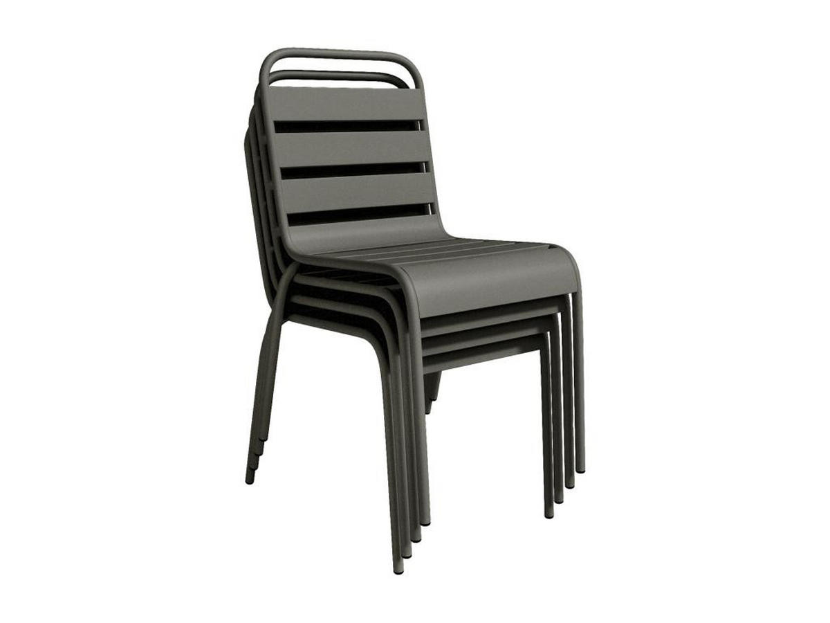 GARTENSTUHL stapelbar 2er-Set - Metall - Anthrazitgrau - MIRMANDE von MYLIA - Anthrazit, Metall (59/79/47.5cm) - Vente-Unique