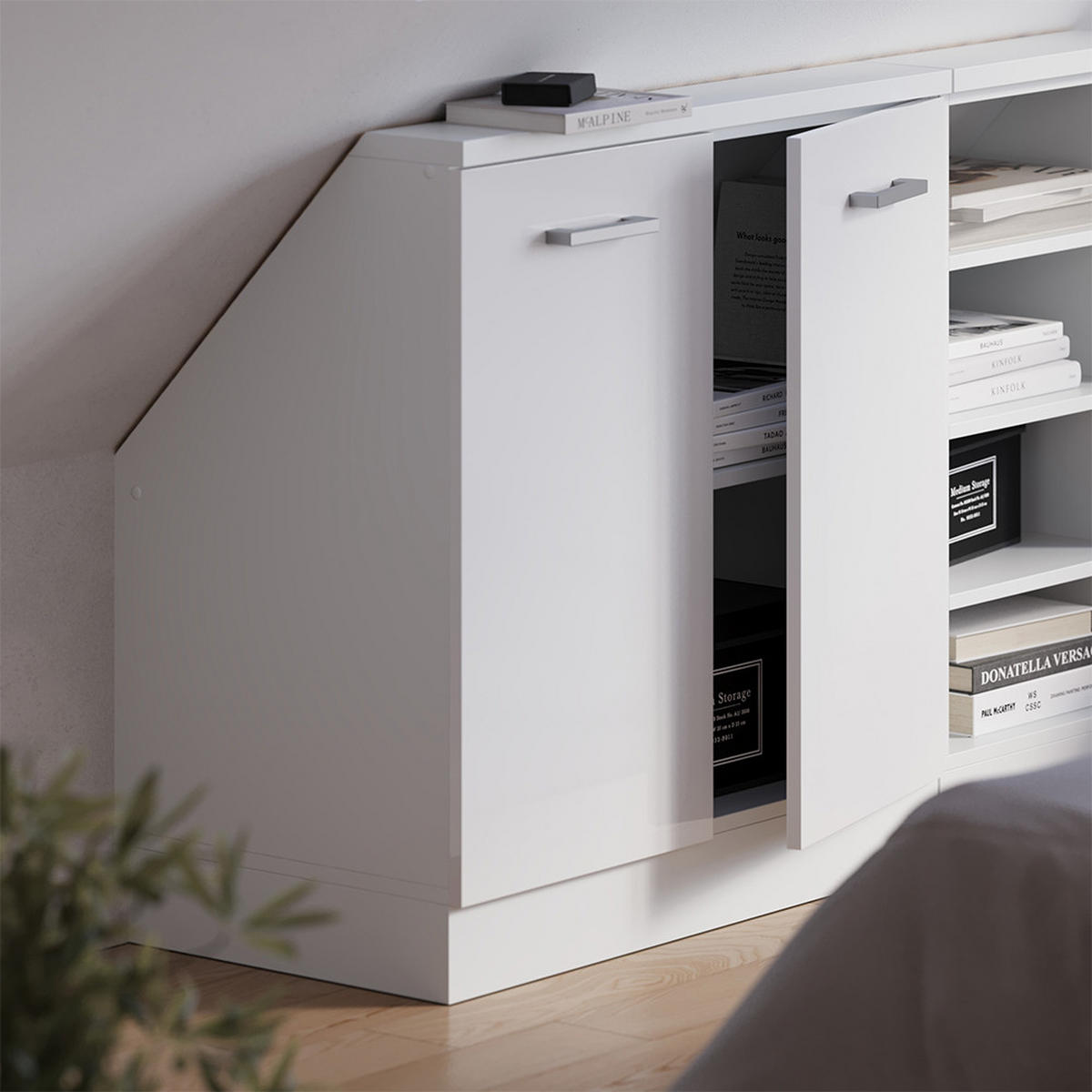 ŠIKMÁ SKŘÍŇ Rion Bílá vysoký lesk/bílá - bílá/vysoce lesklá bílá, kompozitní dřevo (80/81.6/46cm) - Vicco