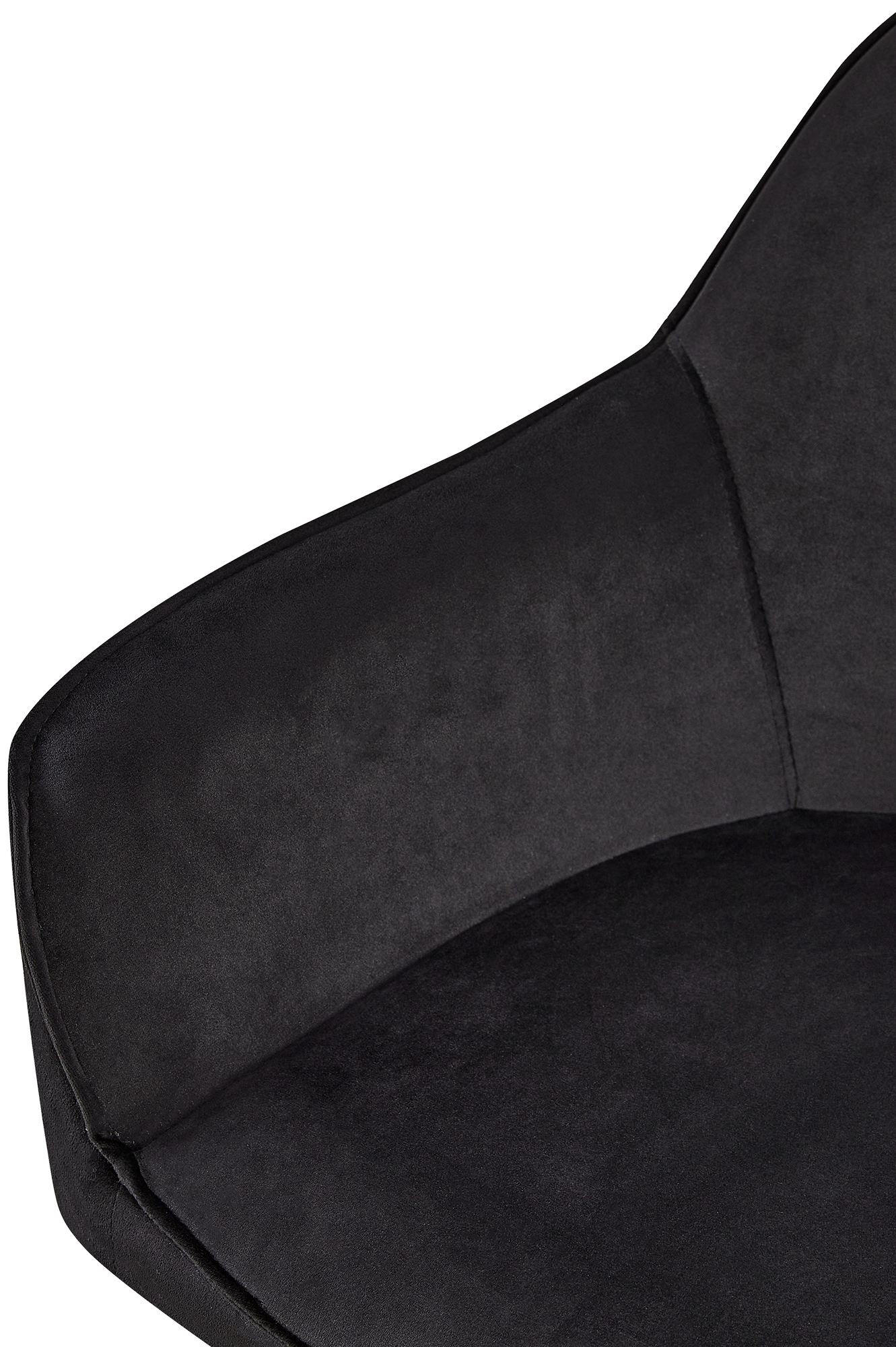 ARMLEHNENSTUHL Samt schwarz - Schwarz, Textil/Metall (60/84/60cm) - CLP