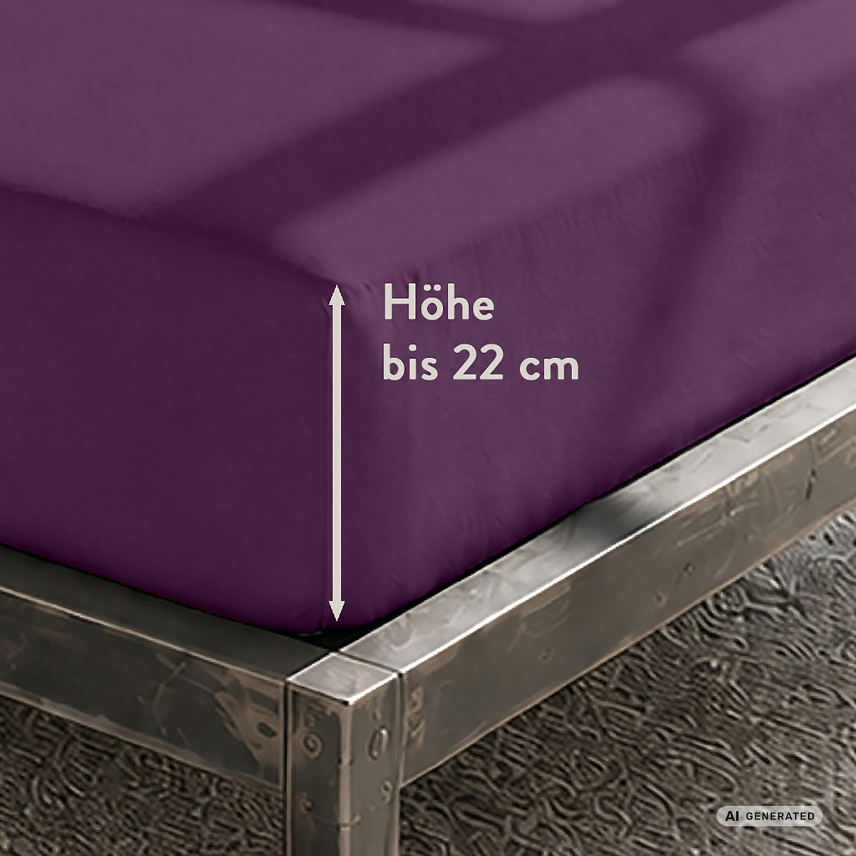 SPANNBETTTUCH Basic Jersey dunkel violett, 140x200 cm - 160x200 cm - Violett, Textil (160/200cm) - Castell