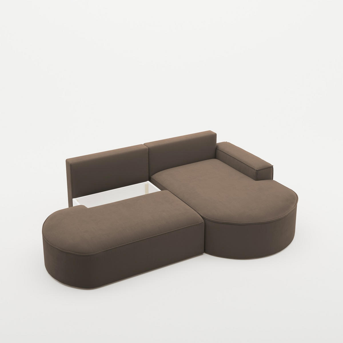 ECKSOFA Modena Pro - Komfort Und Stil Stoff Salvador Dunkelbraun Rechts - Dunkelbraun, Holz (278/179cm) - Kaiser Möbel