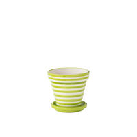 BLUMENTOPF GRANADA STRIPES - Töpferei - Grün - M - Ø 27 cm - Multicolor, Keramik (27/25cm) - J-Line