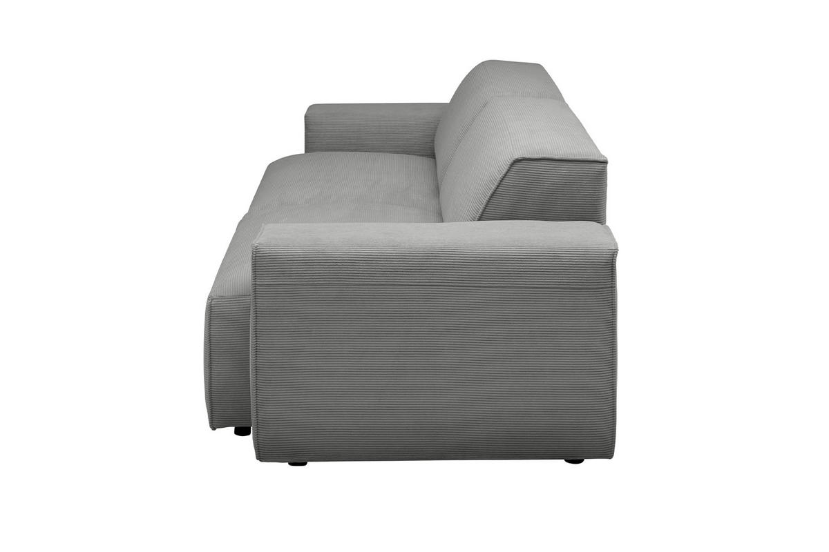 SOFA RANI Grau Cord - Schwarz/Grau, Kunststoff/Textil (256/71/101cm) - KAWOLA
