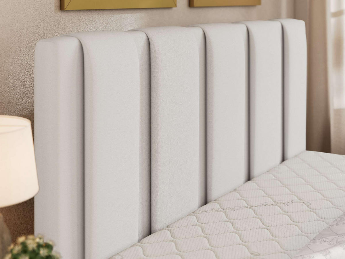 ČALOUNĚNÁ POSTEL SAVINO CLASSIC 140/200 - Bílá Ekokůže - s multipocketovou matrací - bílá/černá, textil/plast (140/200cm) - MKS
