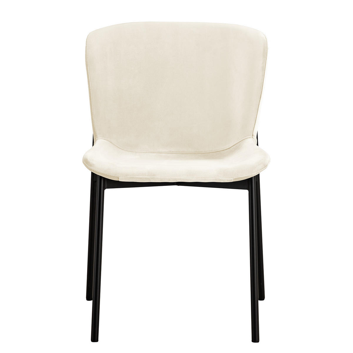 POLSTERSTUHL - 2er-Set - Schwarz/Weiß, Textil (52/79/49cm) - home24