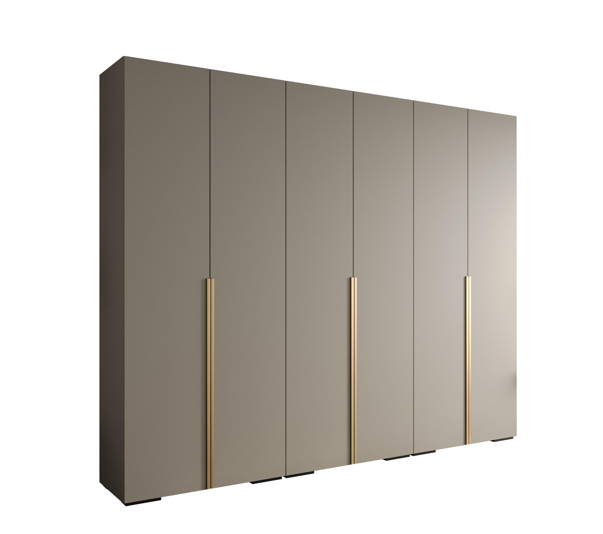 DREHTÜRENSCHRANK 236.7/300/47 6-türig - Kaschmir/Goldfarben, Holz/Metall (300/236.7/47cm) - MÖBEL KRYSPOL