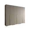 DREHTÜRENSCHRANK 236.7/300/47 6-türig - Kaschmir/Goldfarben, Holz/Metall (300/236.7/47cm) - MÖBEL KRYSPOL