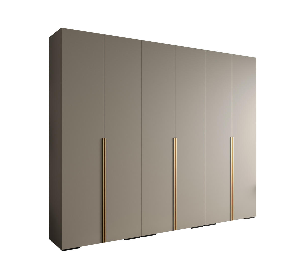 DREHTÜRENSCHRANK 236.7/300/47 6-türig - Kaschmir/Goldfarben, Holz/Metall (300/236.7/47cm) - MÖBEL KRYSPOL