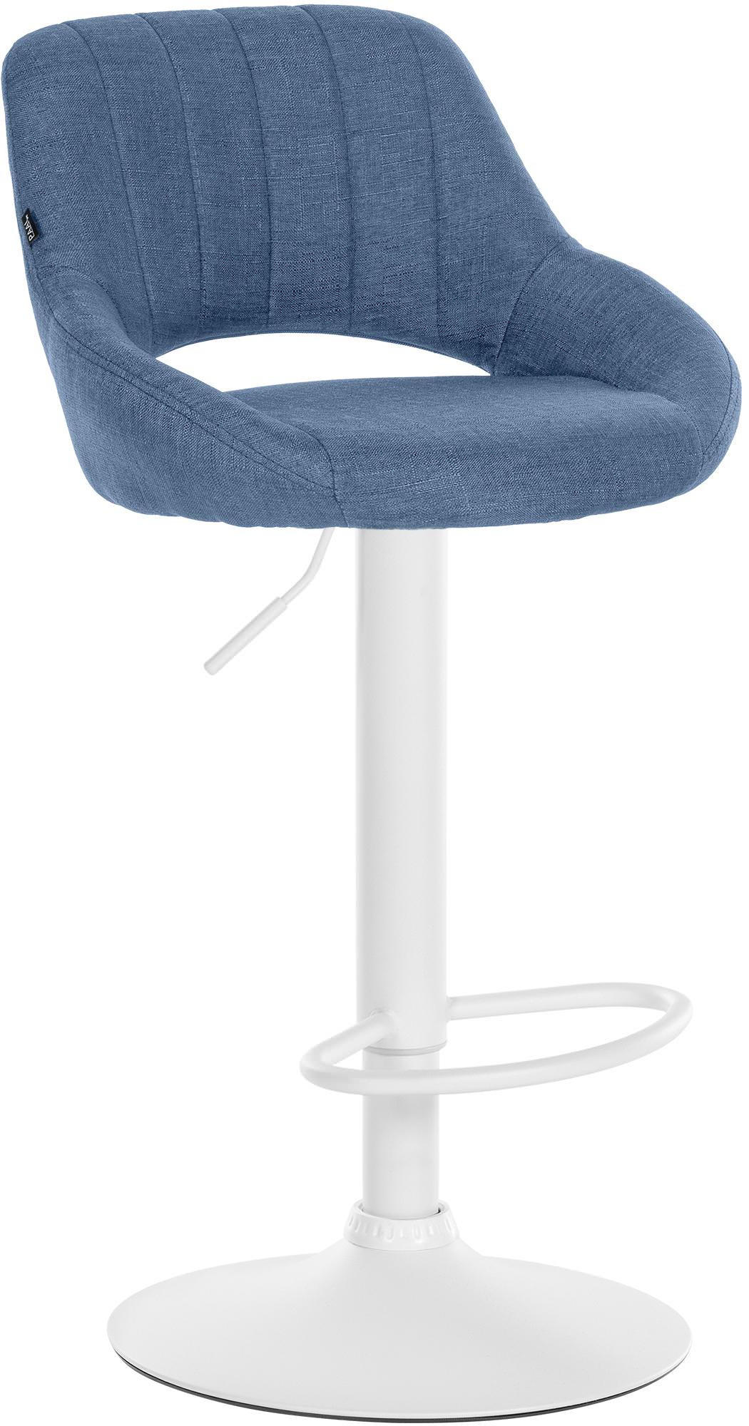 BARHOCKER Stoff Blau - Blau/Weiß, Textil/Metall (46.5/85/48cm) - CLP