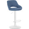 BARHOCKER Stoff Blau - Blau/Weiß, Textil/Metall (46.5/85/48cm) - CLP