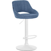 BARHOCKER Stoff Blau - Blau/Weiß, Textil/Metall (46.5/85/48cm) - CLP