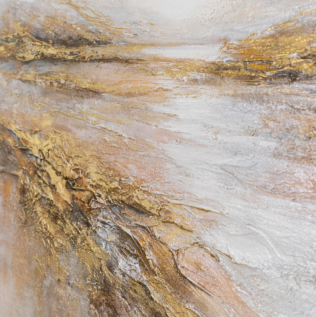 GEMÄLDE Helles See Schattenfugenrahmen Eichefarben 70x50 cm - Eichefarben, Holz (70/50cm) - YS-art gallery