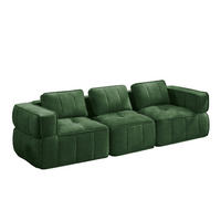 SOFA modular 3-Sitzer Polyester Green - Grün, Textil (217/67/93cm) - IVMEU