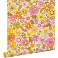 TAPETE Retro Blumen 50 x 900 cm - Gelb, Papier (50/900cm) - ESTAhome