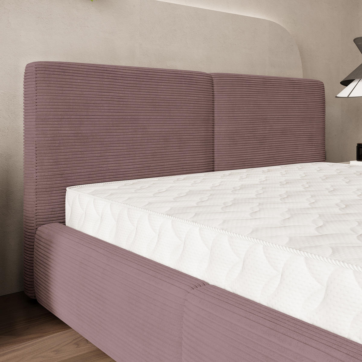 POLSTERBETT FELURO 160x200 cm mit Bettkästen - Lila - Lila, Holz (160/200cm) - MASSENO