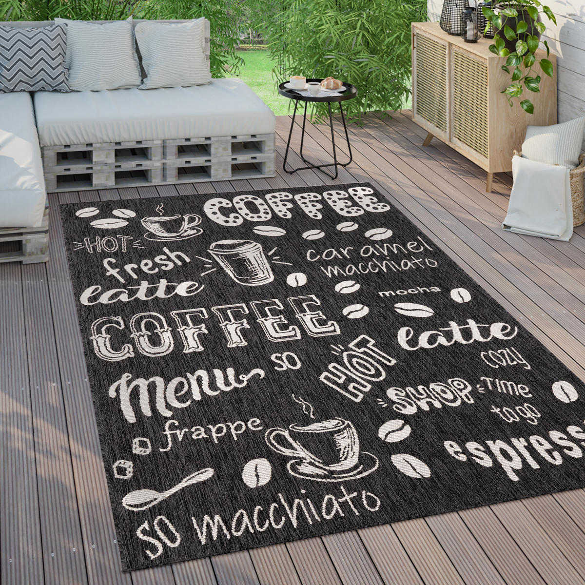 OUTDOORTEPPICH 240/340 cm Kitchen 382 - Anthrazit, Textil (240/340cm) - Paco Home