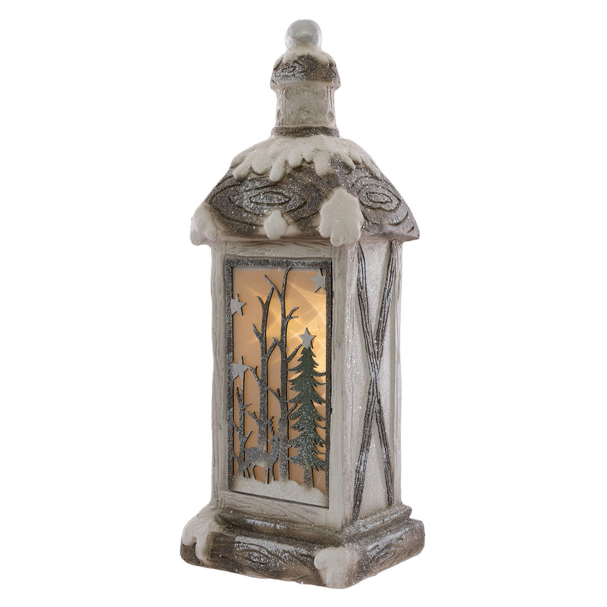 WEIHNACHTSLATERNE 60 cm mit LED - Beige, Kunststoff (22/60/19cm) - ECD-Germany