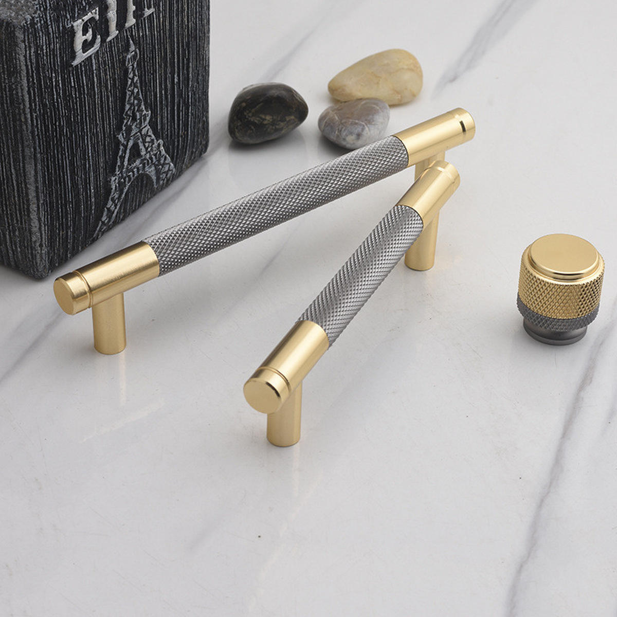 MÖBELGRIFF Grau Gold 10er-Set 128 mm - Goldfarben, Metall (1.2/3.4/15.8cm)