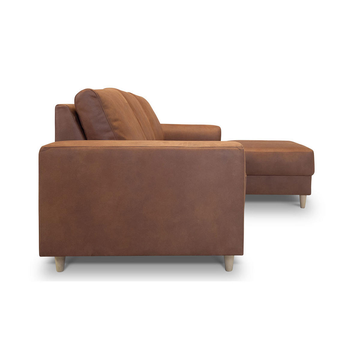 ECKSOFA cognacfarben Leder - Cognac, Leder (222/148cm) - ebuy24