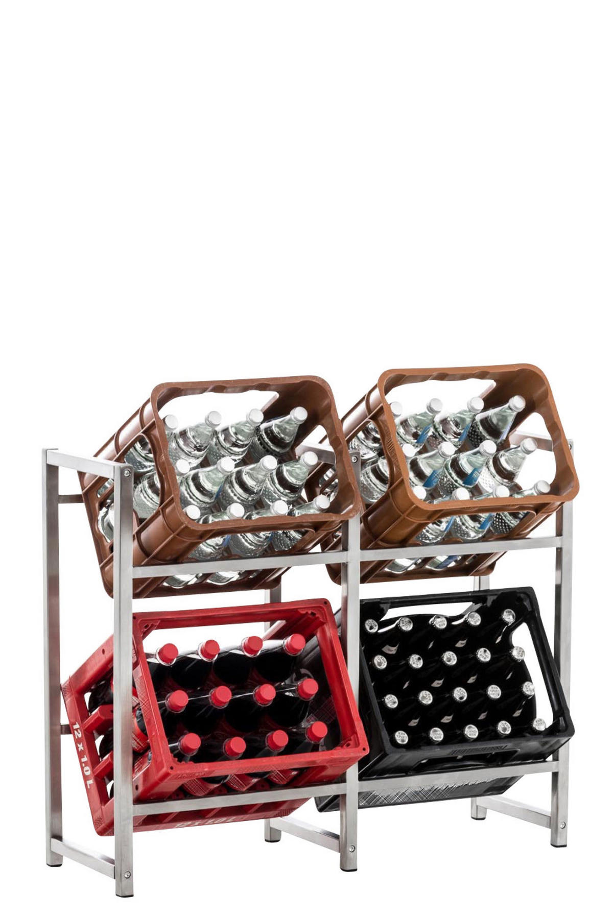 GETRÄNKESKISTENSTÄNDER Lenny - 4er Set - edelstahl - Edelstahlfarben, Metall (91/31/75cm) - TPFLiving