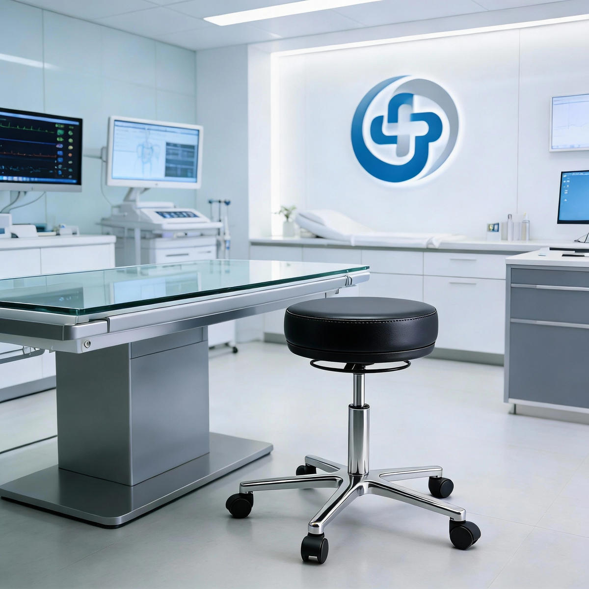 ARBEITSHOCKER Echtleder Schwarz - höhenverstellbar, 150kg belastbar - Schwarz, Leder/Metall (58/46/58cm) - Versee