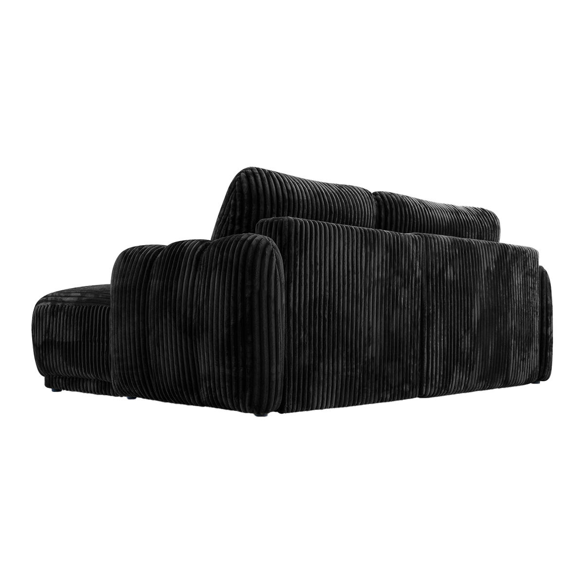 ECKSOFA CAMILO mit Schlaffunktion, Schwarz - Schwarz, Textil (220/150cm) - Fedve