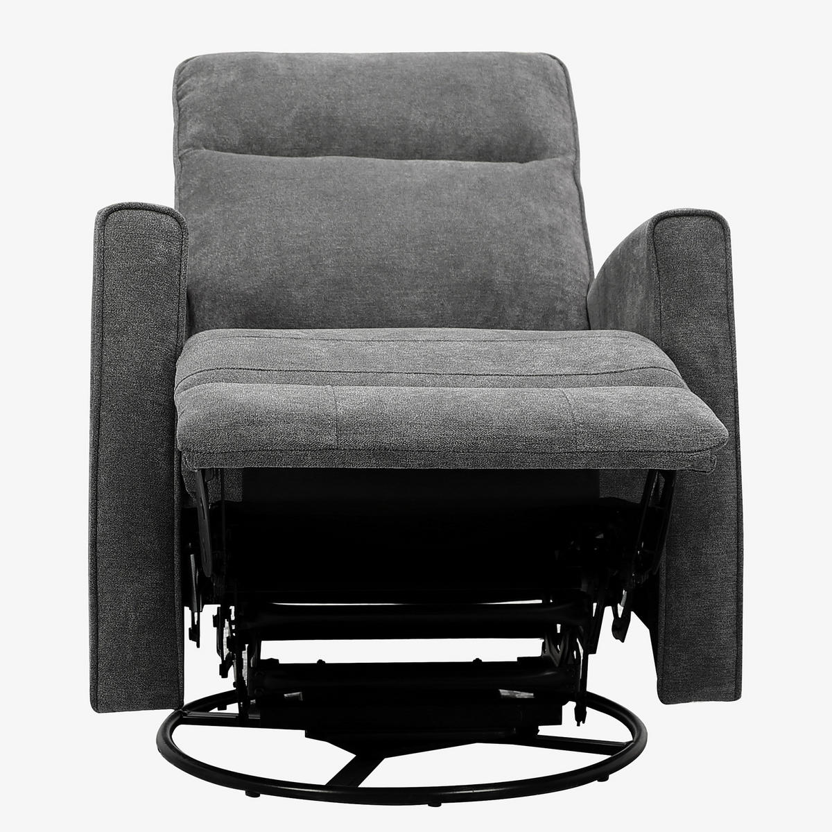 FERNSEHSESSEL - Dunkelgrau/Schwarz, Kunststoff/Textil (76/106/96cm) - home24