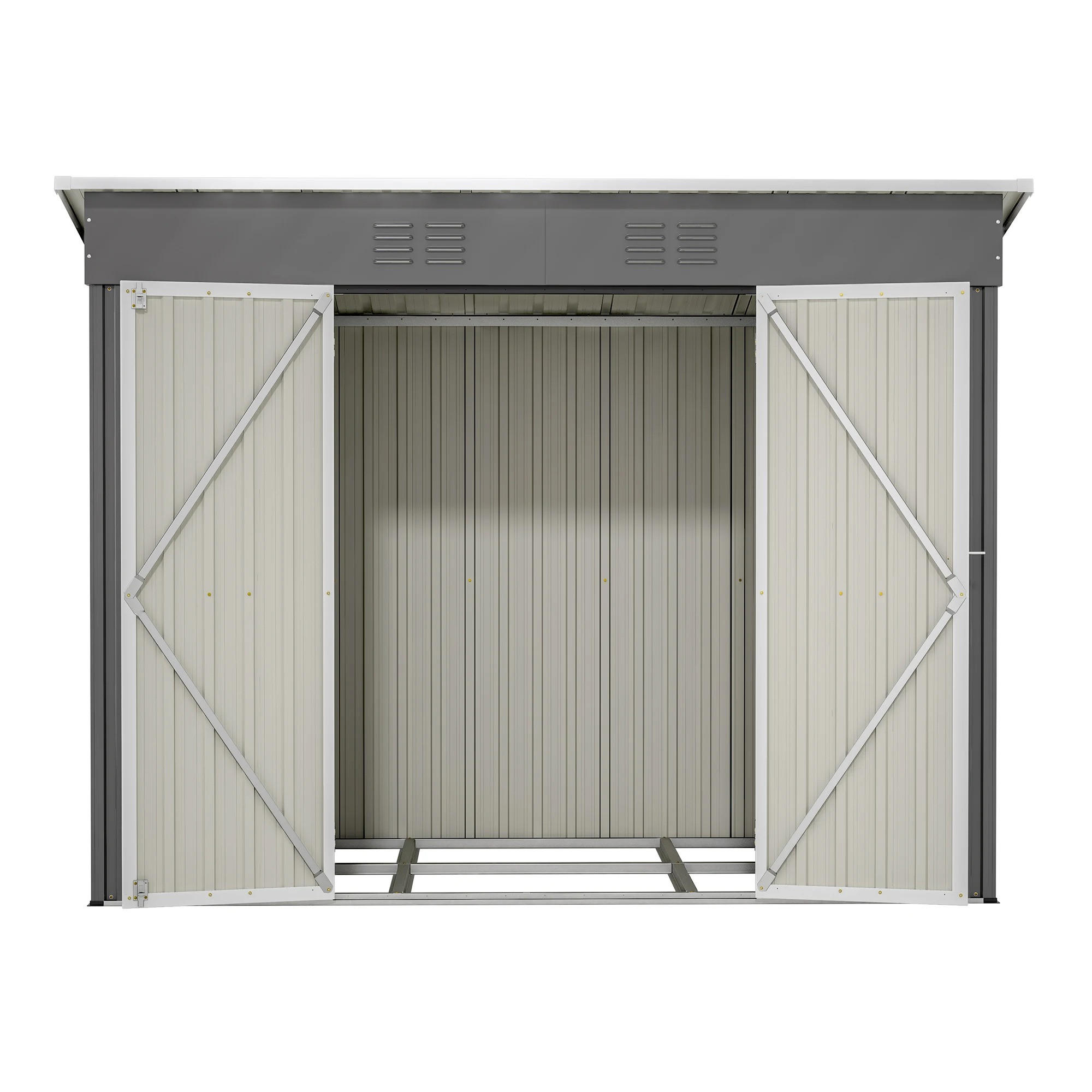 GARTENSCHUPPEN 8x4 FT, grau, mit Metallgrundlage - Grau, Metall (243/182/122cm) - Kaket